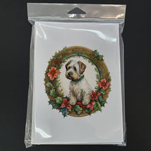 Load image into Gallery viewer, Sealyham Terrier Christmas Flowers Greeting Cards - Blank Note Cards – 8-Pack of Artist-Designed Cards with Envelopes