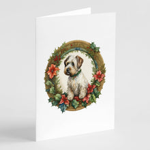 Load image into Gallery viewer, Sealyham Terrier Christmas Flowers Greeting Cards - Blank Note Cards – 8-Pack of Artist-Designed Cards with Envelopes