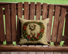 Load image into Gallery viewer, Sealyham Terrier Christmas Flowers Throw Pillow - 14x14 Decorative Pillow – Art for Your Home &amp; Patio