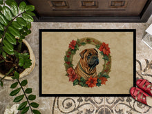 Load image into Gallery viewer, Shar Pei Christmas Flowers Doormat