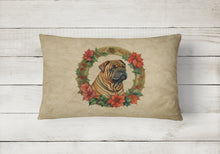 Load image into Gallery viewer, Shar Pei Christmas Flowers Throw Pillow