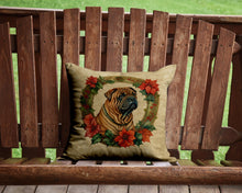 Load image into Gallery viewer, Shar Pei Christmas Flowers Throw Pillow - 14x14 Decorative Pillow – Art for Your Home &amp; Patio
