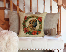 Load image into Gallery viewer, Shar Pei Christmas Flowers Throw Pillow - 14x14 Decorative Pillow – Art for Your Home &amp; Patio