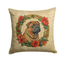 Load image into Gallery viewer, Shar Pei Christmas Flowers Throw Pillow - 14x14 Decorative Pillow – Art for Your Home &amp; Patio