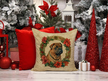 Load image into Gallery viewer, Shar Pei Christmas Flowers Throw Pillow