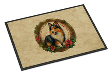 Load image into Gallery viewer, Sheltie Christmas Flowers Doormat-24x36 Indoor / Outdoor Rug | Made in USA