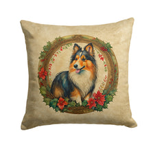 Load image into Gallery viewer, Sheltie Christmas Flowers Throw Pillow - 14x14 Decorative Pillow – Art for Your Home &amp; Patio