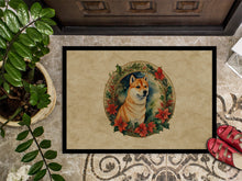 Load image into Gallery viewer, Shiba Inu Christmas Flowers Doormat