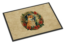 Load image into Gallery viewer, Shiba Inu Christmas Flowers Doormat