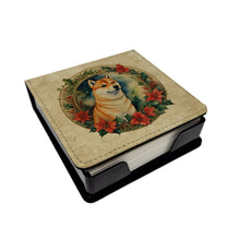 Load image into Gallery viewer, Shiba Inu Christmas Flowers PU Leather Note Paper Holder