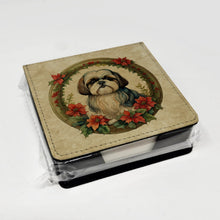 Load image into Gallery viewer, Shih Tzu Christmas Flowers PU Leather Note Paper Holder