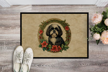 Load image into Gallery viewer, Shih Tzu Christmas Flowers Doormat-24x36 Indoor / Outdoor Rug | Made in USA
