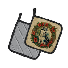 Load image into Gallery viewer, Siberian Husky Christmas Flowers Pot Holders - Set of 2 Decorative Kitchen Helpers | Made in the USA