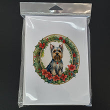 Load image into Gallery viewer, Silky Terrier Christmas Flowers Greeting Cards - Blank Note Cards – 8-Pack of Artist-Designed Cards with Envelopes
