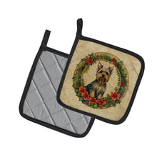 Load image into Gallery viewer, Silky Terrier Christmas Flowers Pot Holders - Set of 2 Decorative Kitchen Helpers | Made in the USA