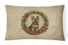 Load image into Gallery viewer, Silky Terrier Christmas Flowers Throw Pillow