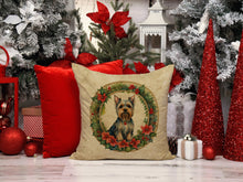 Load image into Gallery viewer, Silky Terrier Christmas Flowers Throw Pillow