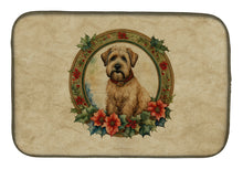 Load image into Gallery viewer, Wheaten Terrier Christmas Flowers Dish Drying Mat