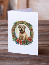 Load image into Gallery viewer, Wheaten Terrier Christmas Flowers Greeting Cards - Blank Note Cards – 8-Pack of Artist-Designed Cards with Envelopes