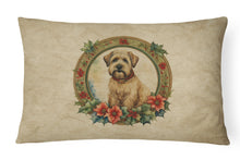 Load image into Gallery viewer, Wheaten Terrier Christmas Flowers Throw Pillow
