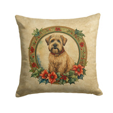 Load image into Gallery viewer, Wheaten Terrier Christmas Flowers Throw Pillow - 14x14 Decorative Pillow – Art for Your Home &amp; Patio
