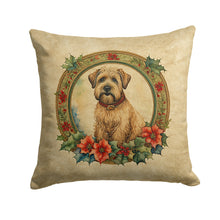 Load image into Gallery viewer, Wheaten Terrier Christmas Flowers Throw Pillow