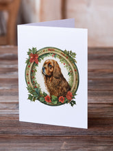 Load image into Gallery viewer, Sussex Spaniel Christmas Flowers Greeting Cards - Blank Note Cards – 8-Pack of Artist-Designed Cards with Envelopes