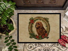 Load image into Gallery viewer, Sussex Spaniel Christmas Flowers Doormat-24x36 Indoor / Outdoor Rug | Made in USA