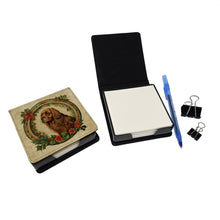 Load image into Gallery viewer, Sussex Spaniel Christmas Flowers PU Leather Note Paper Holder