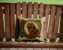 Load image into Gallery viewer, Sussex Spaniel Christmas Flowers Throw Pillow - 14x14 Decorative Pillow – Art for Your Home &amp; Patio