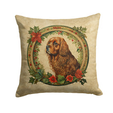 Load image into Gallery viewer, Sussex Spaniel Christmas Flowers Throw Pillow - 14x14 Decorative Pillow – Art for Your Home &amp; Patio