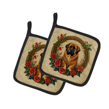 Load image into Gallery viewer, Tibetan Mastiff Christmas Flowers Pot Holders - Set of 2 Decorative Kitchen Helpers | Made in the USA