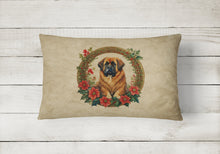 Load image into Gallery viewer, Tibetan Mastiff Christmas Flowers Throw Pillow
