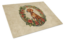 Load image into Gallery viewer, Vizsla Christmas Flowers Glass Cutting Boards – Durable, Decorative Kitchen Art