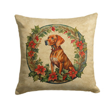 Load image into Gallery viewer, Vizsla Christmas Flowers Throw Pillow - 14x14 Decorative Pillow – Art for Your Home &amp; Patio