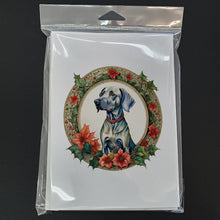 Load image into Gallery viewer, Weimaraner Christmas Flowers Greeting Cards - Blank Note Cards – 8-Pack of Artist-Designed Cards with Envelopes