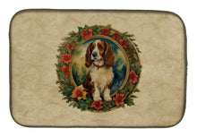 Load image into Gallery viewer, Welsh Springer Spaniel Christmas Flowers Dish Drying Mat