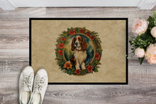 Load image into Gallery viewer, Welsh Springer Spaniel Christmas Flowers Doormat-24x36 Indoor / Outdoor Rug | Made in USA