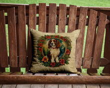 Load image into Gallery viewer, Welsh Springer Spaniel Christmas Flowers Throw Pillow - 14x14 Decorative Pillow – Art for Your Home &amp; Patio