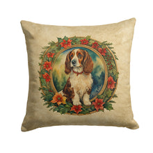 Load image into Gallery viewer, Welsh Springer Spaniel Christmas Flowers Throw Pillow