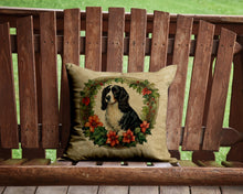Load image into Gallery viewer, Welsh Springer Spaniel Christmas Flowers Throw Pillow - 14x14 Decorative Pillow – Art for Your Home &amp; Patio