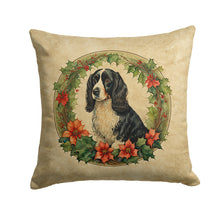 Load image into Gallery viewer, Welsh Springer Spaniel Christmas Flowers Throw Pillow
