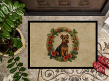 Load image into Gallery viewer, Welsh Terrier Christmas Flowers Doormat-24x36 Indoor / Outdoor Rug | Made in USA
