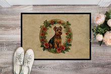 Load image into Gallery viewer, Welsh Terrier Christmas Flowers Doormat
