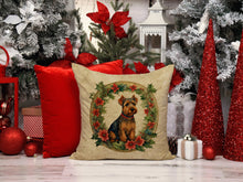 Load image into Gallery viewer, Welsh Terrier Christmas Flowers Throw Pillow