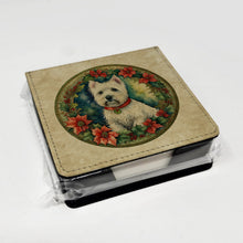 Load image into Gallery viewer, Westie Christmas Flowers PU Leather Note Paper Holder