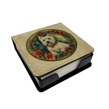 Load image into Gallery viewer, Westie Christmas Flowers PU Leather Note Paper Holder