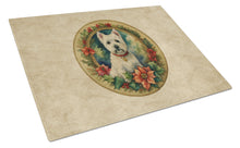 Load image into Gallery viewer, Westie Christmas Flowers Glass Cutting Boards – Durable, Decorative Kitchen Art