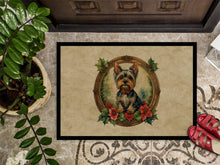 Load image into Gallery viewer, Yorkie Christmas Flowers Doormat-24x36 Indoor / Outdoor Rug | Made in USA