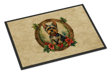 Load image into Gallery viewer, Yorkie Christmas Flowers Doormat-24x36 Indoor / Outdoor Rug | Made in USA